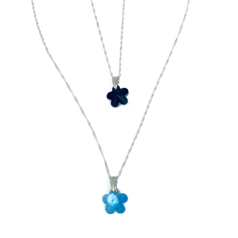 Collar Italiano Singapur + Dije Cristal Flor - comprar online