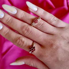 Combo: 4 Joyas Flor con Piedra - Adára Fábrica de Joyas