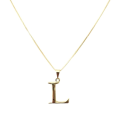 Collar Forcet + Dije Inicial Laminado en Oro - comprar online