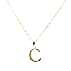 Collar Forcet + Dije Inicial Laminado en Oro - tienda online