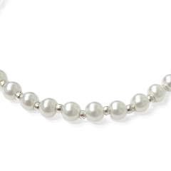 Pulsera Extensible Perlas Blancas 4mm
