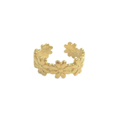Anillo Laminado en Oro Flores Falange Nº1