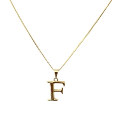 Collar Forcet + Dije Inicial Laminado en Oro - Adára Fábrica de Joyas