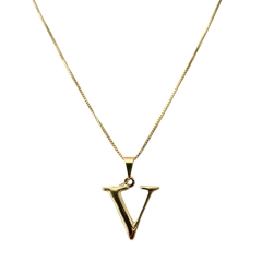 Imagen de Collar Forcet + Dije Inicial Laminado en Oro