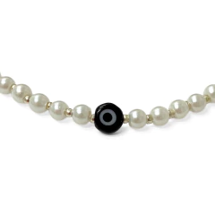 Tobillera Extensible Perla 4mm con Ojo de Horus - Adára Fábrica de Joyas