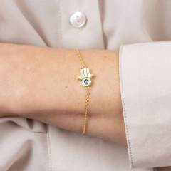 Pulsera Italiana 3 - Mano de Fatima Dorada - comprar online