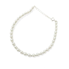 Imagen de Pulsera Extensible Perlas Blancas 4mm