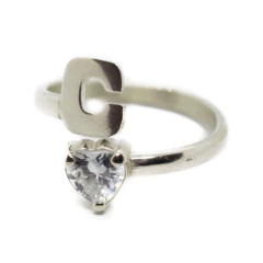 Imagen de Anillo Inicial con Piedra Corazón