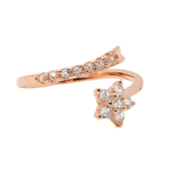 Anillo Italiano 4 - Abierto Flor con Piedra - Adára Fábrica de Joyas