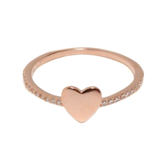Anillo Italiano 6 - Corazón Rosé
