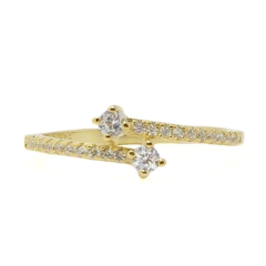 Anillo Italiano 21 - Dos Puntas Dorado