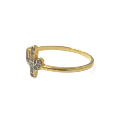 Anillo Laminado en Oro Cactus con Piedra - comprar online