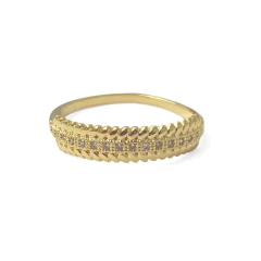 Anillo Laminado en Oro con Piedra N°1