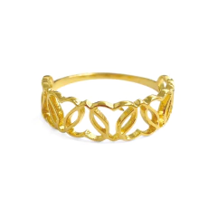 Anillo Laminado en Oro Corazones Nº1