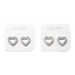 Combo Adára Sale: 3 Aros Corazón Con Piedra - comprar online