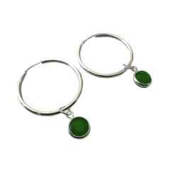 Aro Cubano con Dije Circulo Verde - comprar online