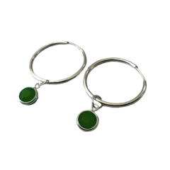 Aro Cubano con Dije Circulo Verde