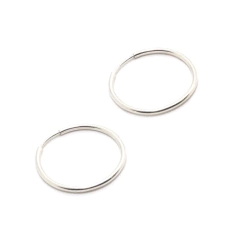 Aro Cubano Redondo Fino solo Plata 22mm