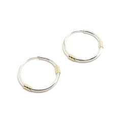 Aro Cubano Redondo Fino con Oro 15mm - comprar online