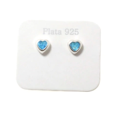 Aro Italiano 28 - Corazón Piedra Celeste