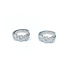 Aro Italiano 57 - Argollita Flores con Piedritas - comprar online