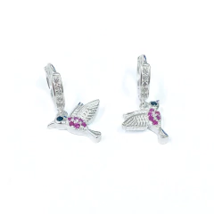Aro Italiano 60 - Argolla Con Dije Colibrí Rosa en internet