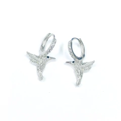Aro Italiano 76 - Argolla con Dije Colibrí Blanco - comprar online