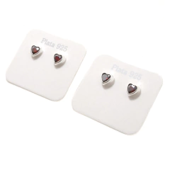 Aro Italiano 78 - Corazón con Piedra Rojo Oscuro - comprar online