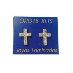 Aro Laminado en Oro Cruz con Piedra