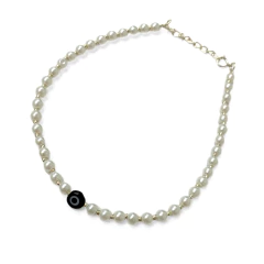 Tobillera Extensible Perla 4mm con Ojo de Horus - comprar online