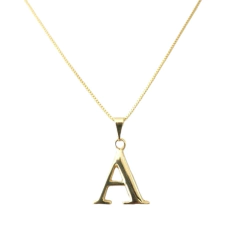 Collar Forcet + Dije Inicial Laminado en Oro - Adára Fábrica de Joyas