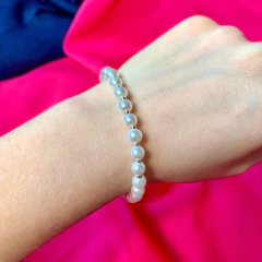 Pulsera Extensible Perlas Blancas 6mm - comprar online