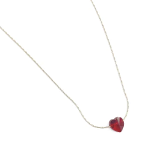 Collar Macizo + Cristal Pasante Corazón Chico - tienda online