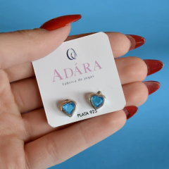 Combo Adára Sale: 3 Aros Corazón Con Piedra en internet