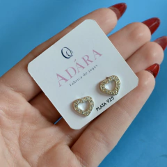 Combo Adára Sale: 3 Aros Corazón Con Piedra - Adára Fábrica de Joyas