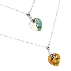 Collar Italiano + Cristal Corazón 15mm - Adára Fábrica de Joyas