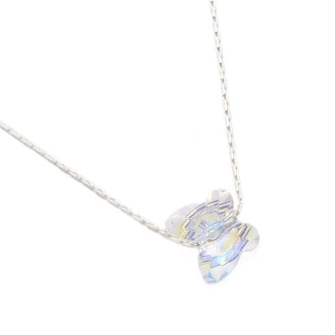 Collar Macizo + Cristal Pasante Mariposa Grande