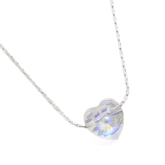 Collar Macizo + Cristal Pasante Corazón Grande