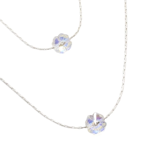 Collar Macizo + Cristal Pasante Flor