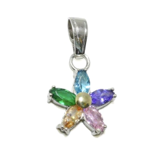 D104 - Flor con Piedras 5 Puntas