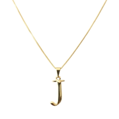 Collar Forcet + Dije Inicial Laminado en Oro