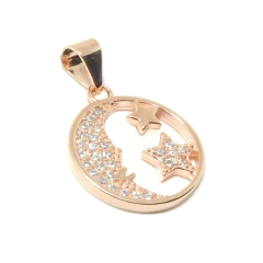 Dije Italiano 6 - Luna y Estrellas Rose - comprar online