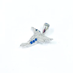 Dije Italiano 15 - Colibrí con Piedras Azul y Blanco en internet