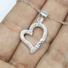 Dije Italiano 17 - Corazón Calado con Piedras - comprar online