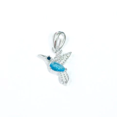 Dije Italiano 19 - Colibrí con Piedra Celeste o Azul - comprar online