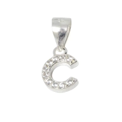 Dije Italiano Inicial con Piedras - Adára Fábrica de Joyas