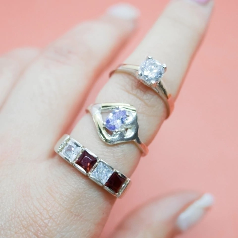 Combo: 3 Anillos con Piedra Nº1