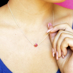 Collar Macizo + Cristal Pasante Esfera - comprar online