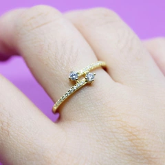 Anillo Italiano 21 - Dos Puntas Dorado - comprar online