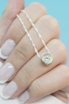 Collar Italiano + Pasante Estampa Sol Chico - comprar online